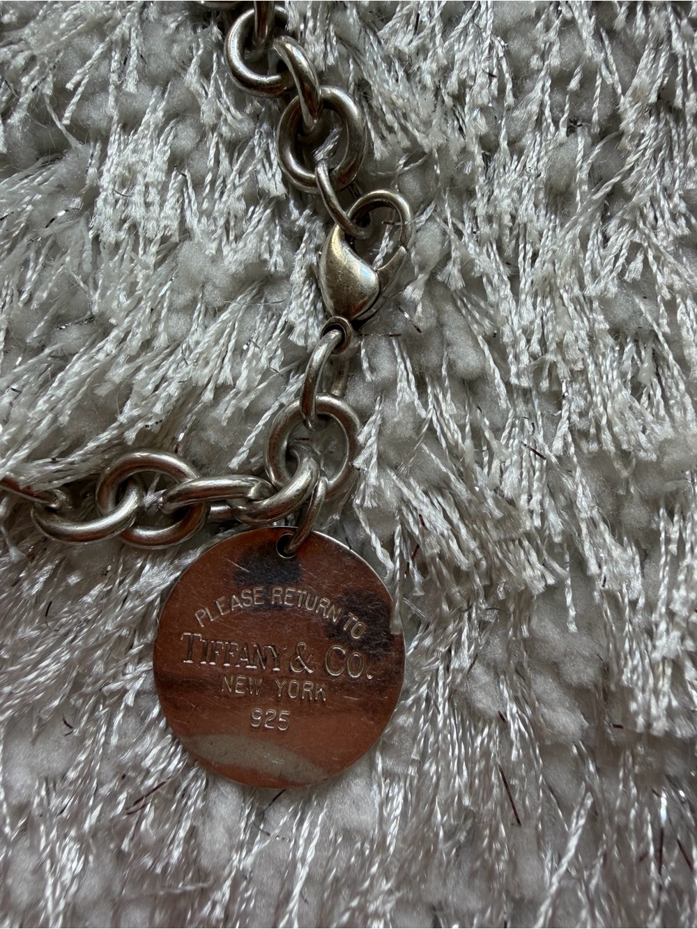 Tiffany & Co. Sterling Silver Round Tag Link Bracelet